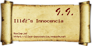 Illés Innocencia névjegykártya